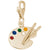 Artist Palette Charm In Yellow Gold