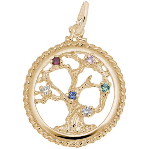 Tree Of Life Charm in Yellow Gold Plated