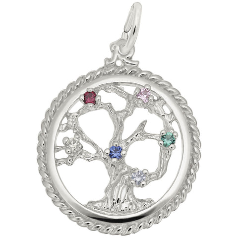 Tree Of Life Charm In 14K White Gold