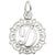 Initial D Charm In 14K White Gold
