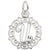 Initial U Charm In 14K White Gold