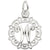 Initial W Charm In 14K White Gold