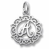 Initial A charm in Sterling Silver hide-image