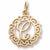 Initial C charm in 14K Yellow Gold