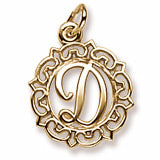 Initial D charm in Yellow Gold Plated hide-image