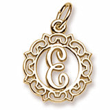 Initial E charm in 14K Yellow Gold