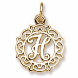 Initial H charm in 14K Yellow Gold
