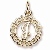 Initial J charm in Yellow Gold Plated hide-image