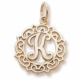 Initial K charm in Yellow Gold Plated hide-image