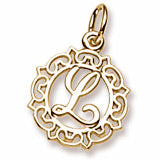 Initial L charm in 14K Yellow Gold