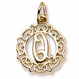 Initial Q charm in 14K Yellow Gold