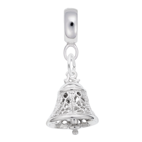 Bell Filigree Charm Dangle Bead In Sterling Silver