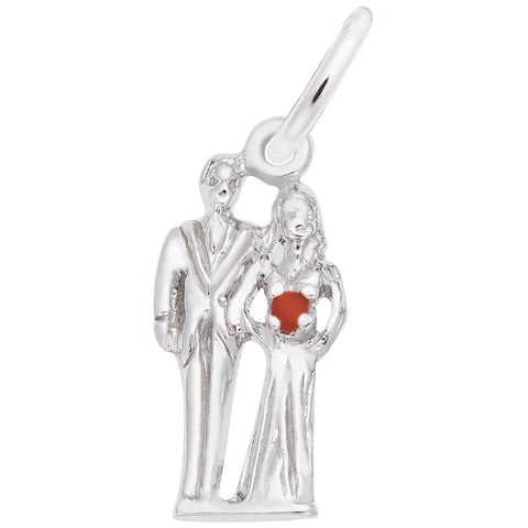 Bride And Groom Charm In 14K White Gold