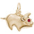 Piggy Bank Charm in Yellow Gold Plated