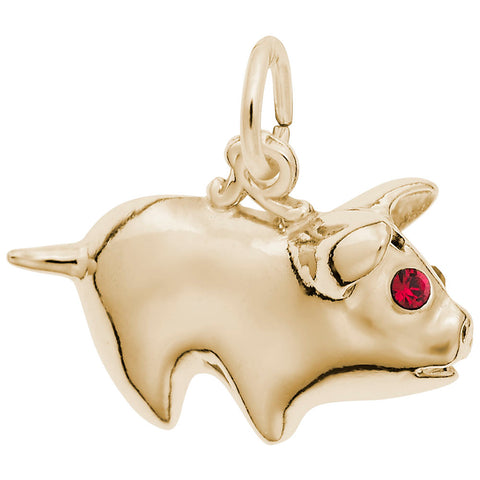 Piggy Bank Charm In Yellow Gold