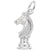 Chess Knight Charm In 14K White Gold