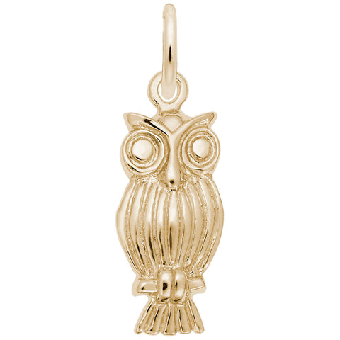 Owl Charm in Yellow Gold Plated