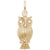 Owl Charm in Yellow Gold Plated