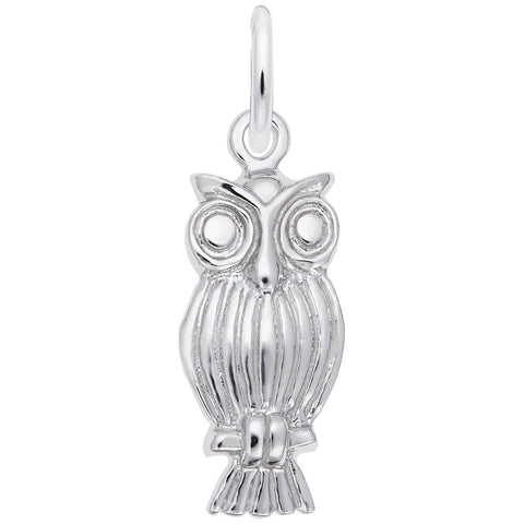 Owl Charm In Sterling Silver