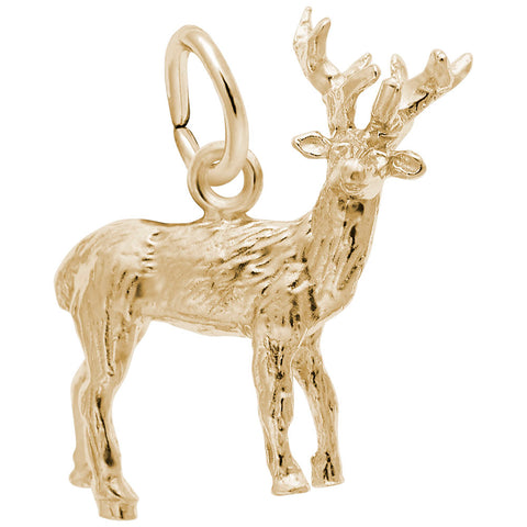 Elk Charm In Yellow Gold