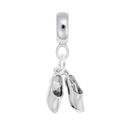 Dutch Shoes Charm Dangle Bead In Sterling Silver