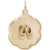 Baby Shoes Disc Charm in Yellow Gold Plated