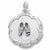 Baby Shoes Disc charm in Sterling Silver hide-image