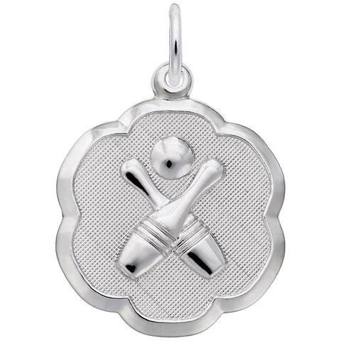 Bowling Charm In 14K White Gold