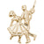 Square Dancers Charm in Yellow Gold Plated