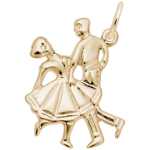 Square Dancers Charm In Yellow Gold