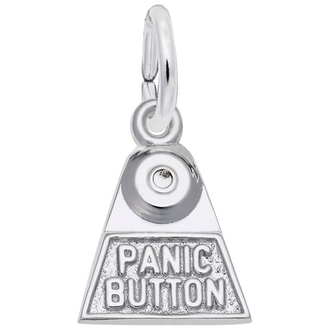 Panic Button Charm In 14K White Gold