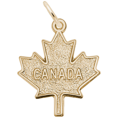 Maple Leaf, Canada Charm in Yellow Gold Plated