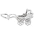 Baby Carriage Charm In Sterling Silver