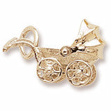Baby Carriage Charm in 10k Yellow Gold