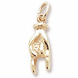 Goodluck Hand Charm in 10k Yellow Gold