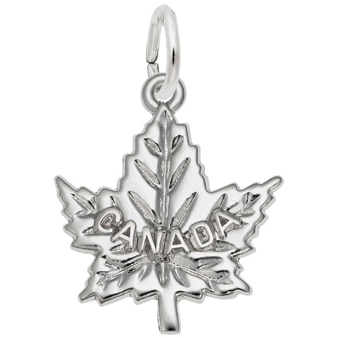 Maple Leaf, Canada Charm In Sterling Silver