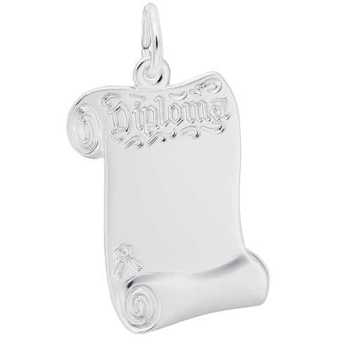 Diploma Charm In Sterling Silver