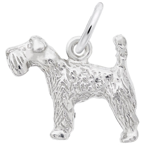 Kerry Blue Terrier Charm In 14K White Gold