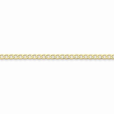 10K Yellow Gold Semi-Solid Curb Link Chain Bracelet