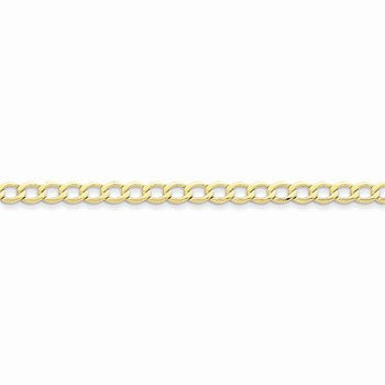 10K Yellow Gold Semi-Solid Curb Link Chain