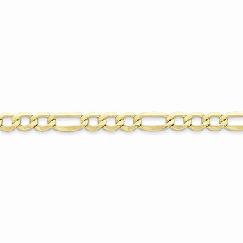 10K Yellow Gold Semi-Solid Figaro Chain