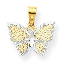 10k Yellow Gold & Rhodium Butterfly Charm hide-image