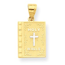 10k Yellow Gold & Rhodium Holy Bible Charm hide-image