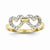 10k Yellow Gold Double Heart CZ Ring