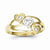 10k Yellow Gold & Rhodium Triple Heart CZ Ring