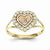 10k Two-tone Sweet 15 Heart Ring