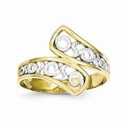 10k Yellow Gold & Rhodium Filigree Ring
