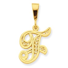 10k Yellow Gold Initial F Charm hide-image