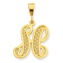 10k Yellow Gold Initial H Charm hide-image