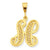 10k Yellow Gold Initial H Charm hide-image